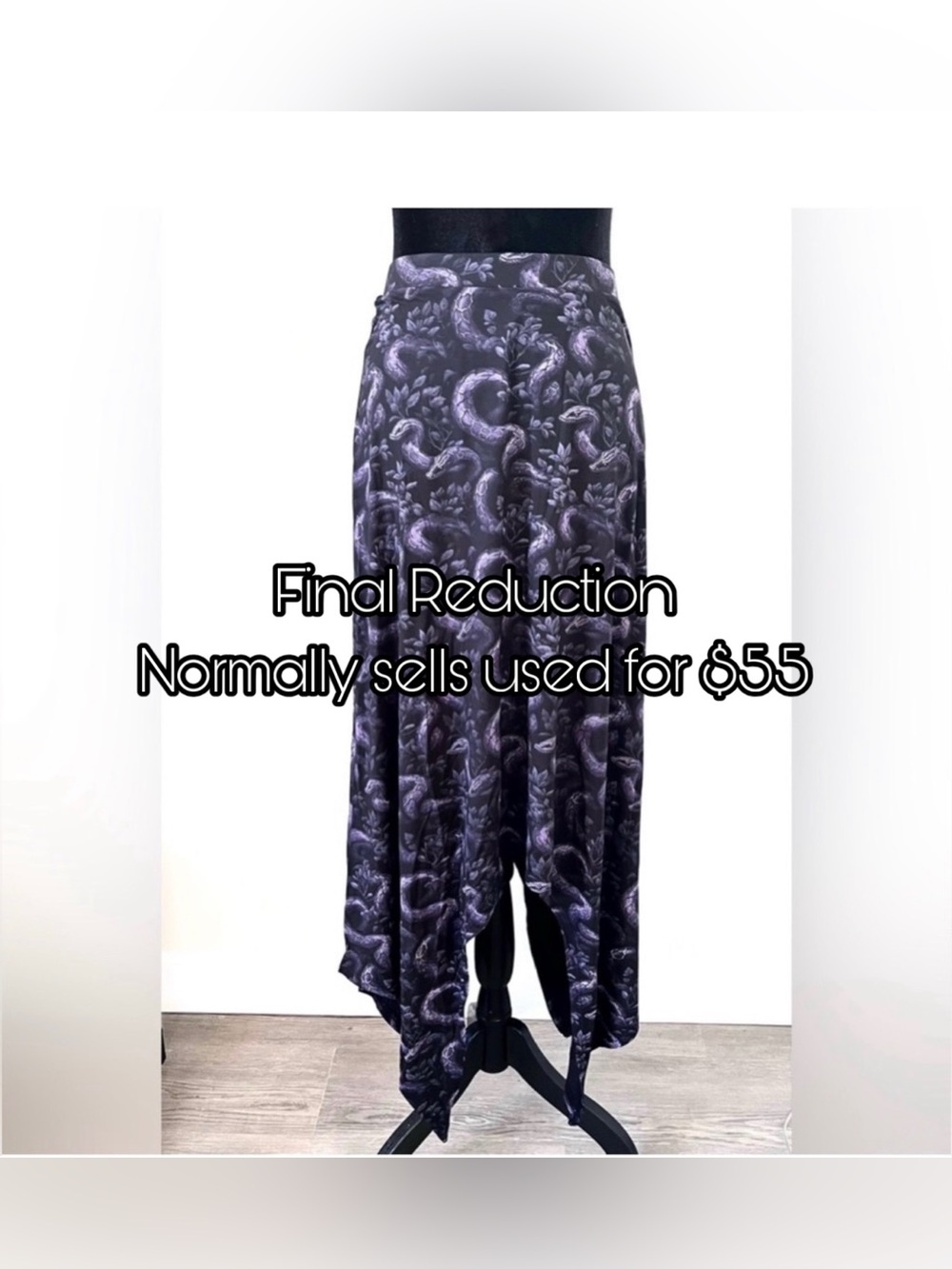 🖤💜 Killstar Blackfang Snake Skirt XL/2XL Goth Witchy Statement Maxi RARE 💜🖤 - Picture 1 of 8